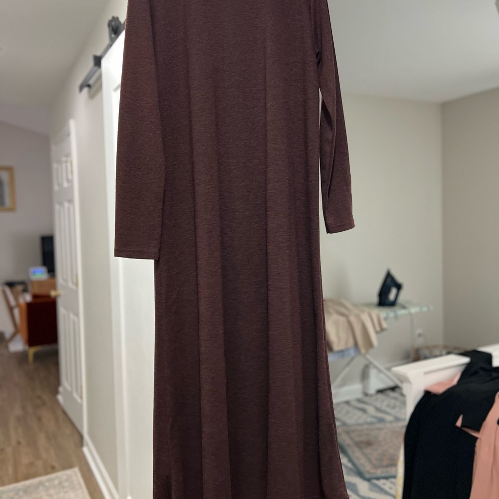Elegant Brown Long Sleeve Dress